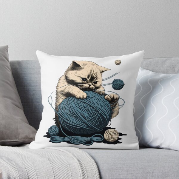 Item preview, Cat playing with a ball of string designed and sold by AHthatIsNice.