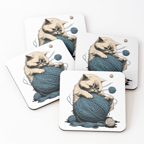 Item preview, Cat playing with a ball of string designed and sold by AHthatIsNice.