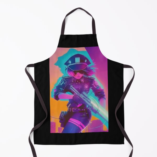 Item preview, Synthwave cyberpunk girl cop designed and sold by RESToRAPTOR.