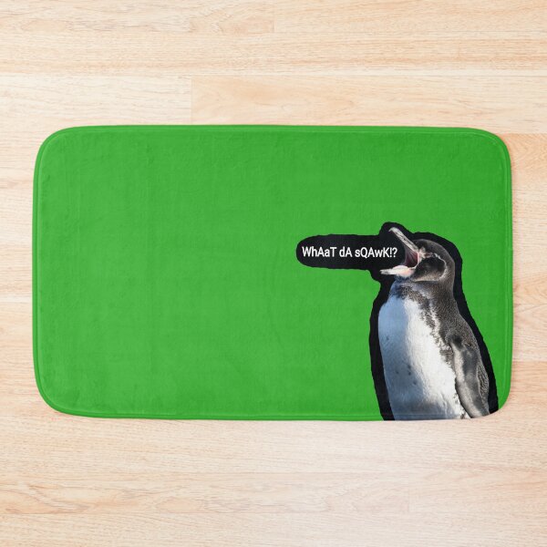 Item preview, What da Squawk Galapagos Penguin (Bright Green #35B02C background) designed and sold by SBPenguins.