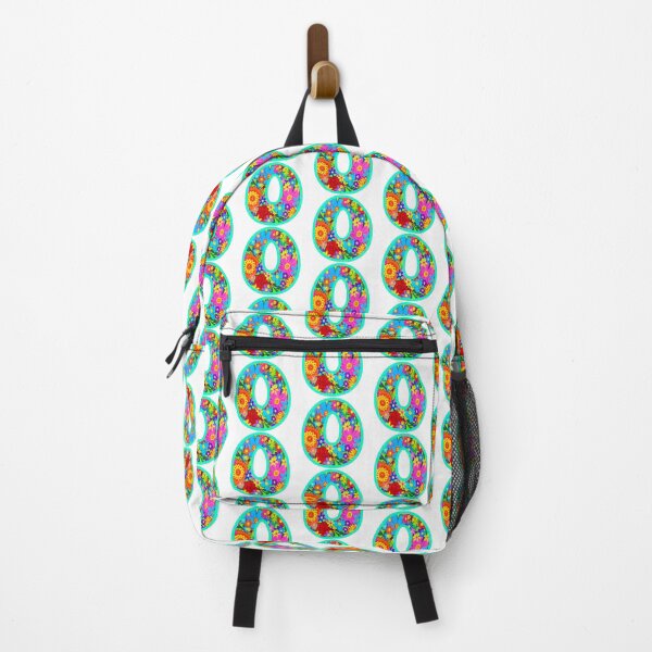 Item preview, Turquoise Psychedelic Floral Number 0 | Colorful Birthday Art designed and sold by Vividality.