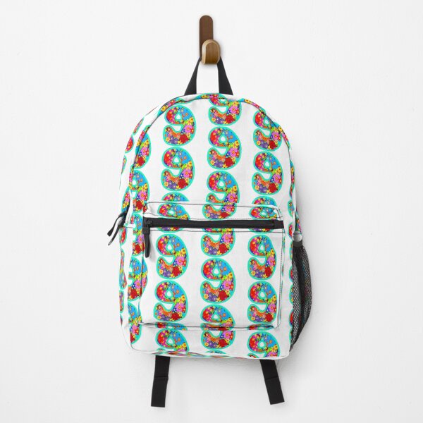 Item preview, Turquoise Psychedelic Floral Number 9 | Colorful Birthday Art designed and sold by Vividality.