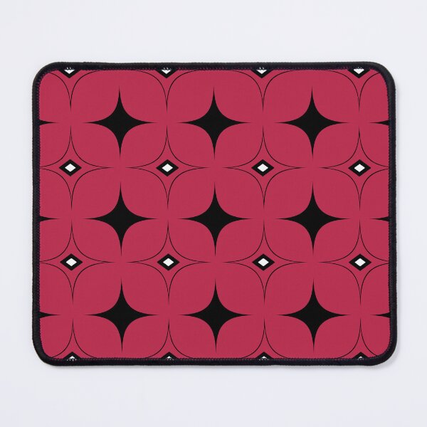 Item preview, Black and Magenta Geometric Rhombus 70s Retro Pattern designed and sold by SoccaTamam.