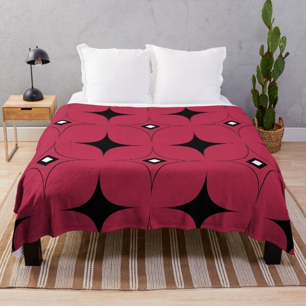 Item preview, Black and Magenta Geometric Rhombus 70s Retro Pattern designed and sold by SoccaTamam.