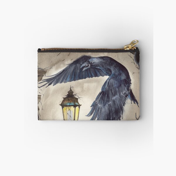 Item preview,  Watercolor raven flying over a lit lantern designed and sold by MaryWatercolor.