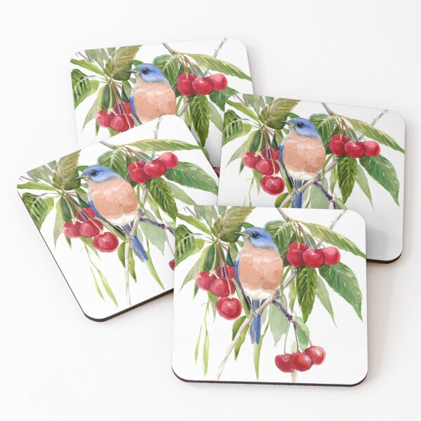 Item preview, Bluebird and Cherries designed and sold by surenart.