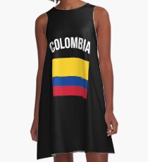 Kolumbien Flagge A-Linien Kleid
