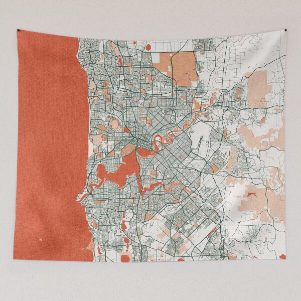 Artikelvorschau, Perth Stadtplan von Australien - Bohemian entworfen und verkauft von deMAP.