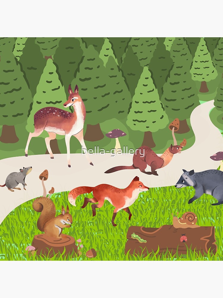 Poster animals in the forest