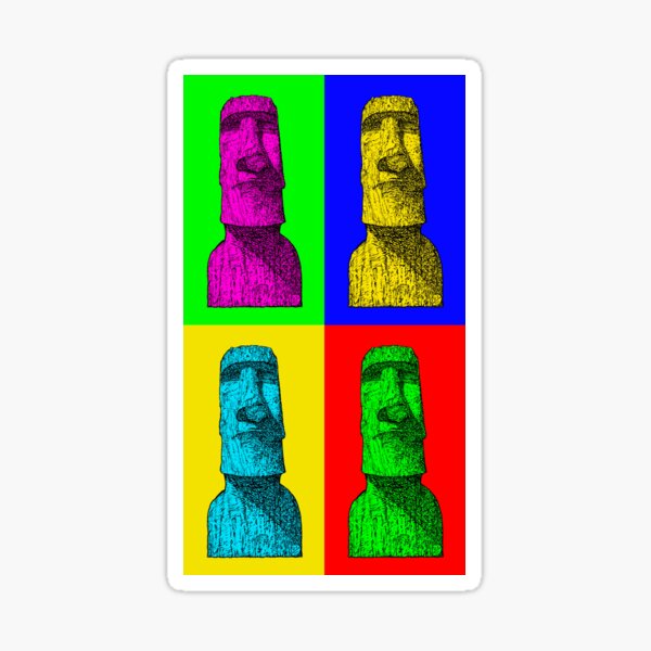 MOAI - Emoji - Easter Island - Rapa Nui - Sticker Magnet for Sale