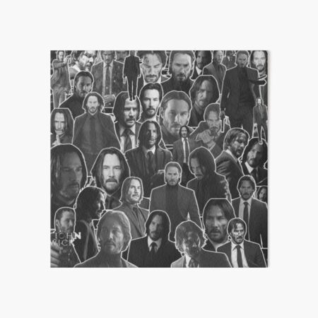 Item preview, Keanu Reeves, kanadischer Schauspieler, John Wick, Graustufenversion, ästhetische Collage – 3 designed and sold by creativille.