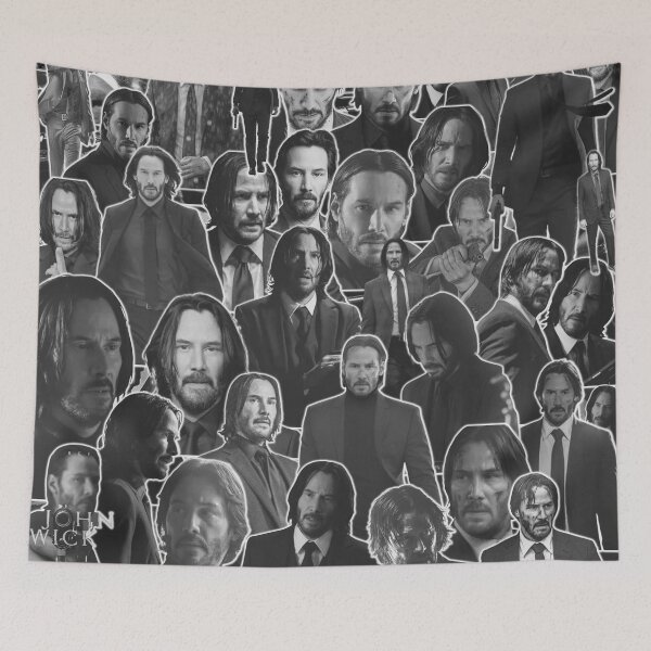 Item preview, Keanu Reeves Canadian actor John Wick Gray scale Version Aesthetic Collage - 3 designed and sold by creativille.