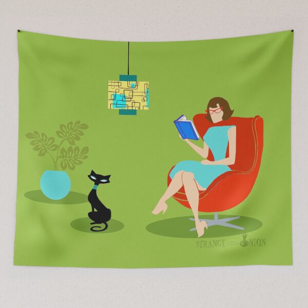 Item preview,  Retro Reading Woman  designed and sold by StrangeLilOnion.