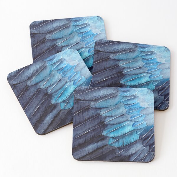 Item preview, Watercolor blue bird feathers designed and sold by MaryWatercolor.