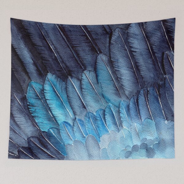 Item preview, Watercolor blue bird feathers designed and sold by MaryWatercolor.