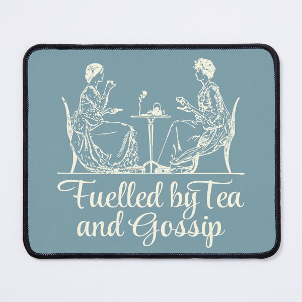 Item preview, Pastel Blue Colour Fuelled by Tea And Gossip Slogan designed and sold by TrulyEpoque.
