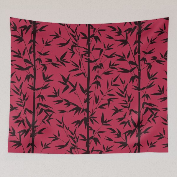 Item preview,  Floral Magenta with Black Bamboo Leaves designed and sold by SoccaTamam.