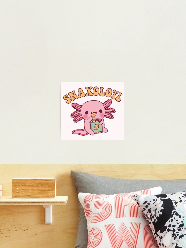 Funny Snaxolotl Axolotl Munching On Potato Chips | Sticker