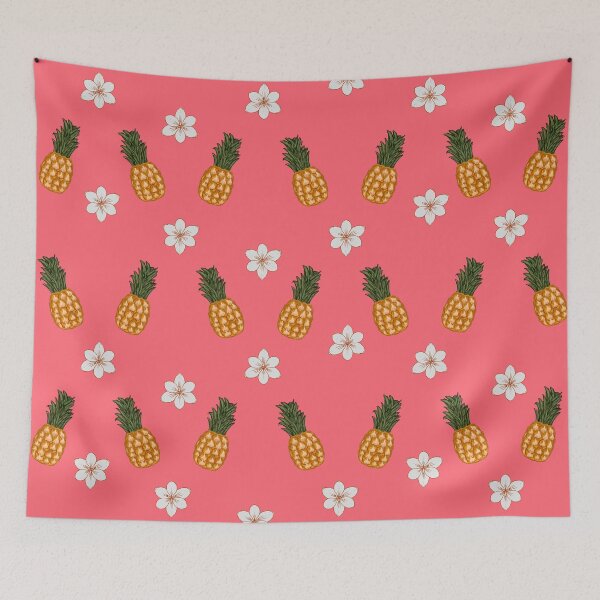 Item preview, Pineapple & Crocus Hawaiian Against Salmon Background Color designed and sold by Gumblebee Design.