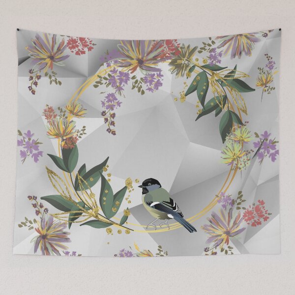 Item preview, Floral Wreath with a Bird designed and sold by tomorrowsart.