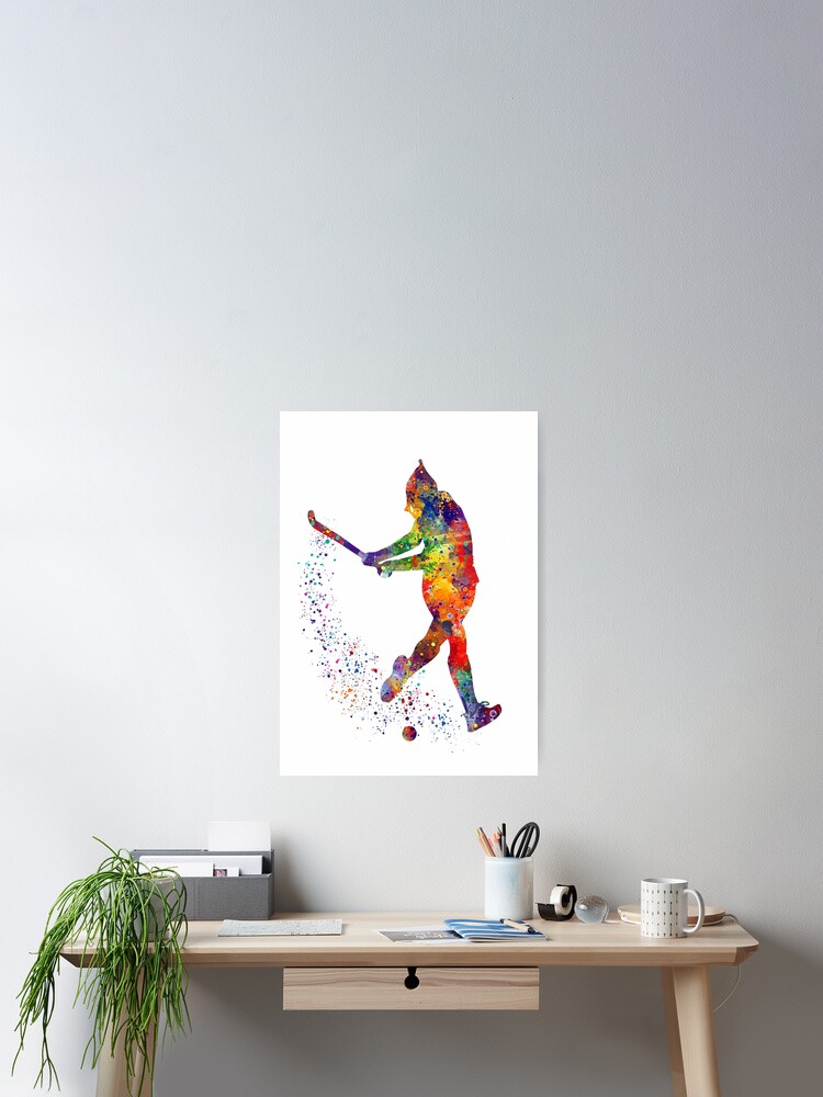 Girl Field Hockey Player Watercolor Sport