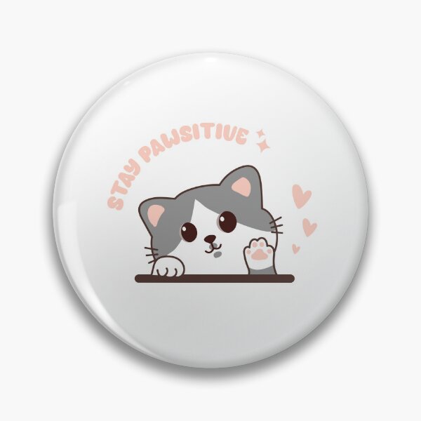Item preview, stay pawsitive, paw, adorable paw, cat, cat lover, cute paw, heart paw designed and sold by Purrrfect Boss.