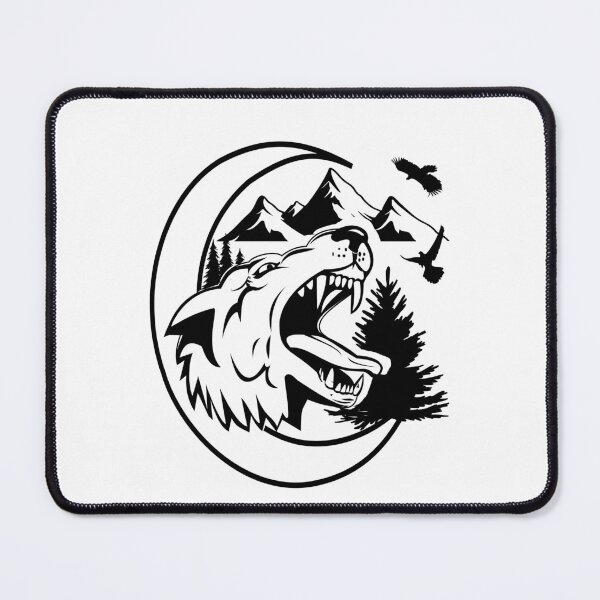 Item preview, Wolf Moon Wild Mountain Howling Wolf Pack Animals Black and White designed and sold by clothesy7.