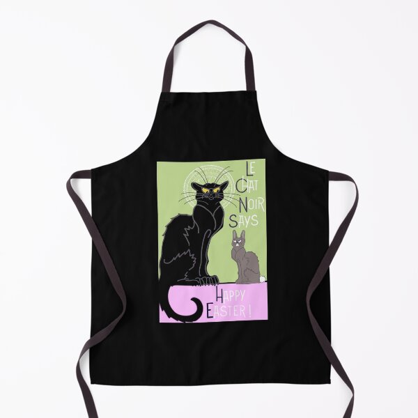 Item preview, Le Chat Noir says Happy Easter to le lapin marron designed and sold by QuirkyCatz.