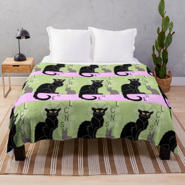 Item preview, Le Chat Noir says Happy Easter to le lapin marron designed and sold by QuirkyCatz.