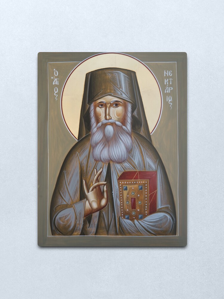 Alternate view of St Nektarios of Aegina Metal Print