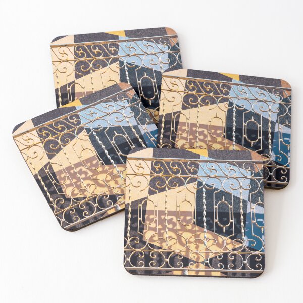 Item preview, Superimposed Polychromatic Geometry in Blue and Yellow designed and sold by Georgia Mizuleva.