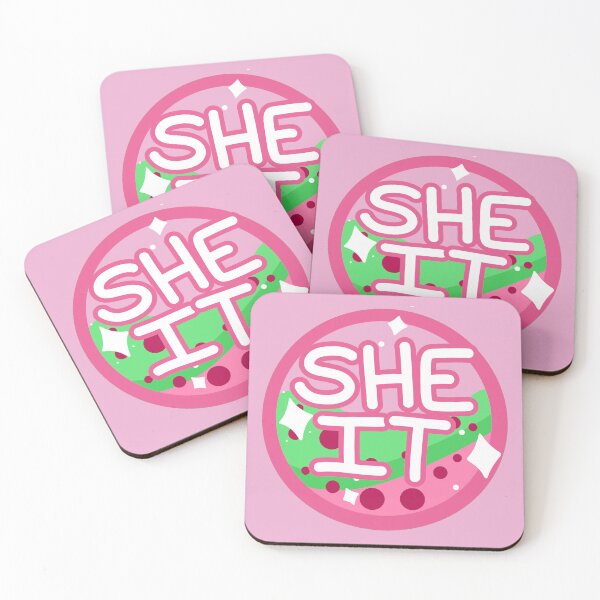 Item preview, she/it pink & green boba designed and sold by pridefrogprints.