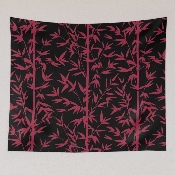 Item preview, Viva Magenta Floral Bamboo Leaves Pattern designed and sold by SoccaTamam.