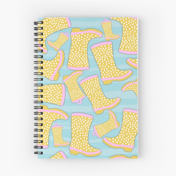 Item preview, Spring Rain Boot Illustration Hand Drawn Yellow White Polka Dots designed and sold by RegalitosParaTi.
