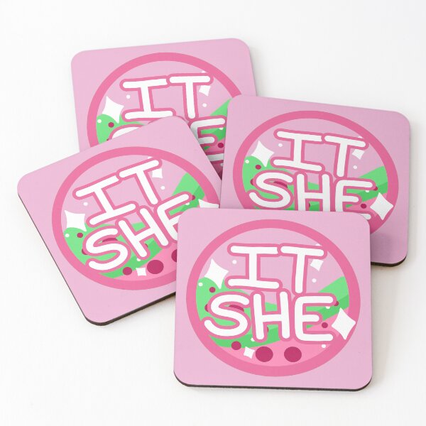 Item preview, it/she pink & green boba designed and sold by pridefrogprints.