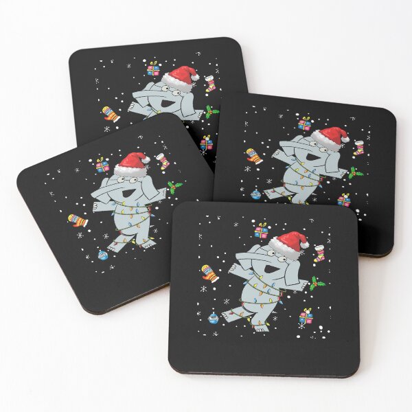 Item preview, Christmas Elephants Funny Santa Hat Lights Decorations designed and sold by DemminLiesel.