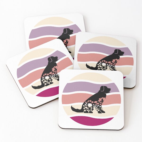 Item preview, Dog in a circle Life is better with dogs rainbow Retro cheugy sunset floral dog designed and sold by Black British  Designer - Photographer.