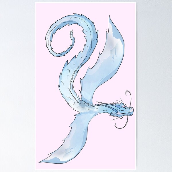 Item preview, Big licht blue dragon pink designed and sold by oniadragon.