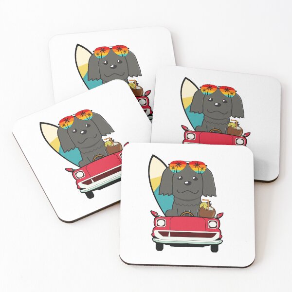 Item preview, Funny Black dog is driving a car with a surfboard designed and sold by Pet Station.