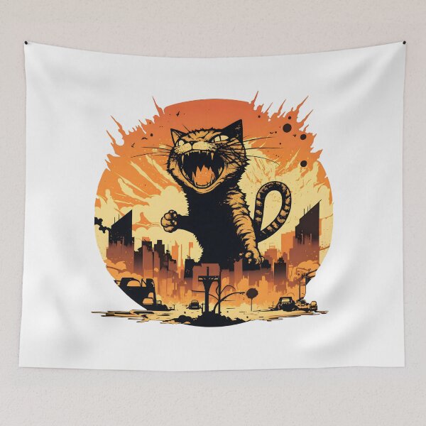 Item preview, Catzilla, Funny Vintage Cat designed and sold by AHthatIsNice.