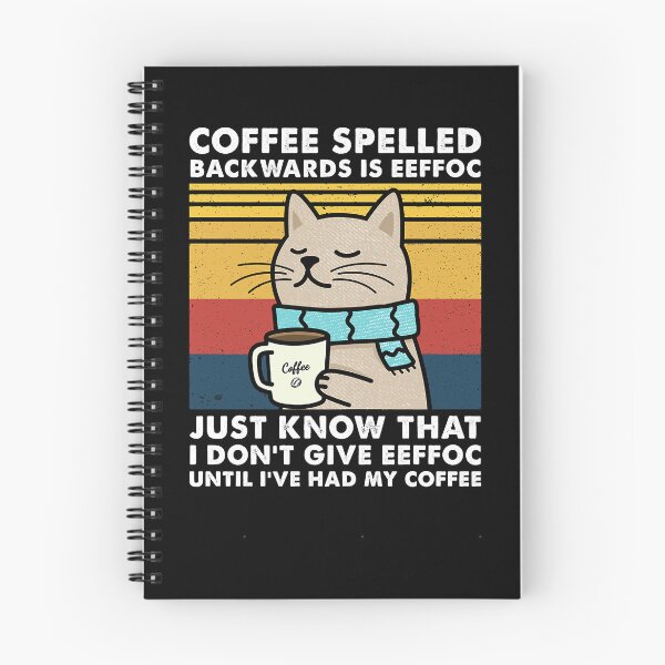 Item preview, Coffee Spelled Backwards Is Eeffoc Cat Drinking designed and sold by HappySunArt.
