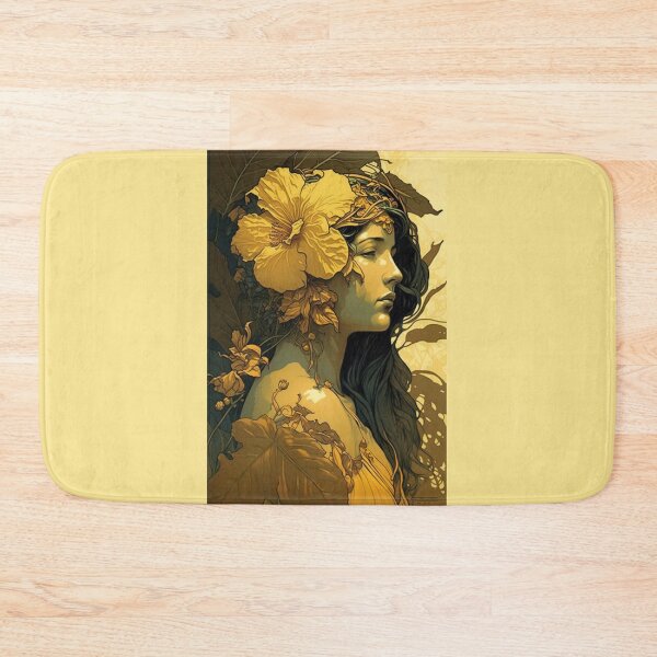 Item preview, Hawaiian Woman With Yellow Hibiscus designed and sold by ArtNouveauChic.