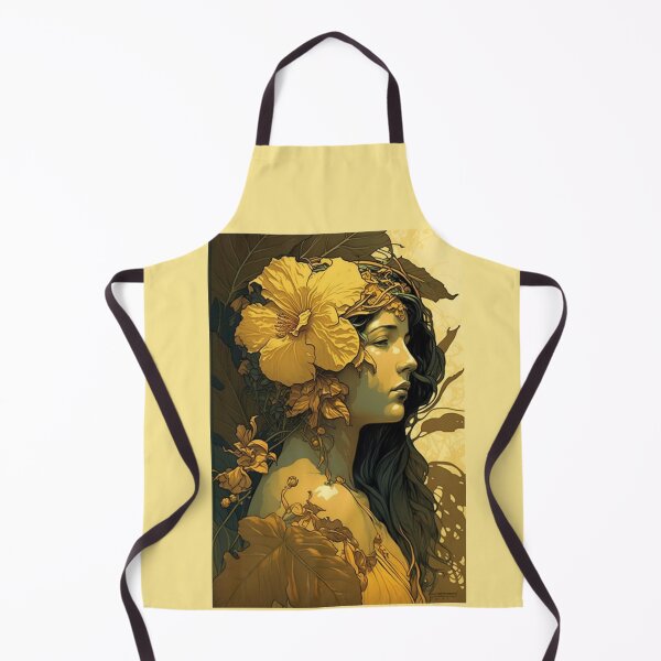 Item preview, Hawaiian Woman With Yellow Hibiscus designed and sold by ArtNouveauChic.