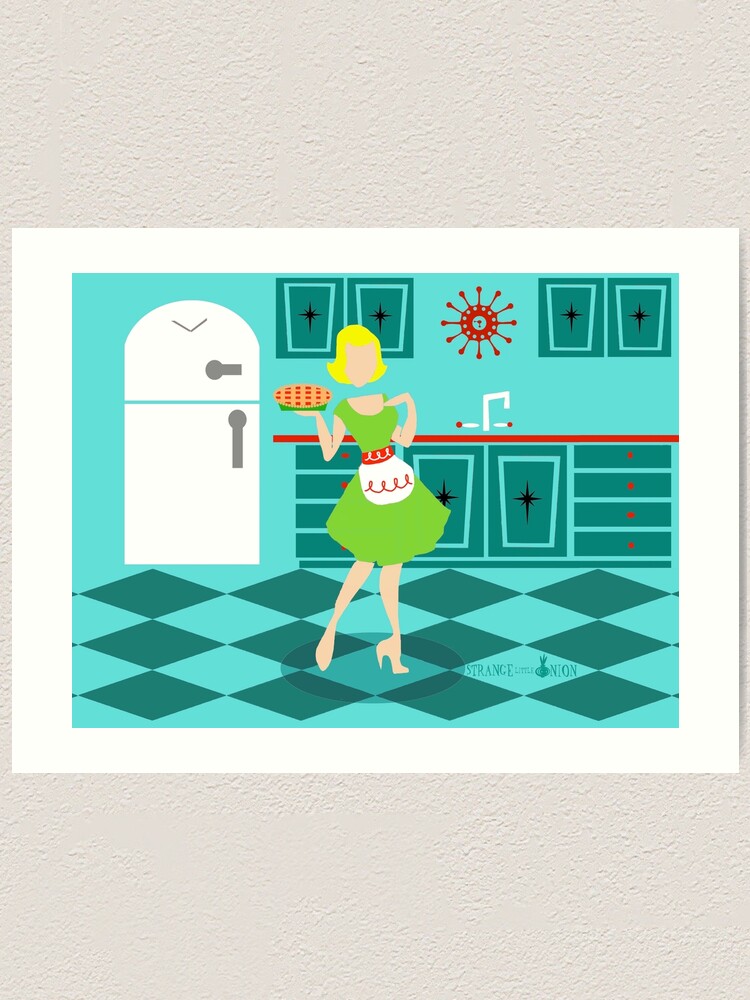 "Retro 1950s Kitchen" Art Print for Sale by StrangeLilOnion Redbubble
