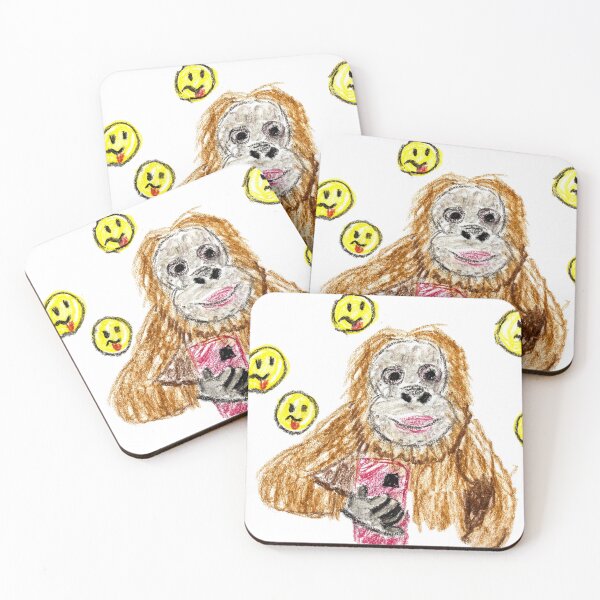 Item preview, Gorilla with mobile phone and disgusted smiley designed and sold by MadeBySicilian.