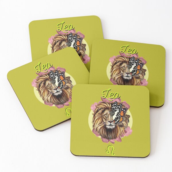 Item preview, Leo Lion Zodiac Sign with Butterflies and Flowers designed and sold by GHANLUES.