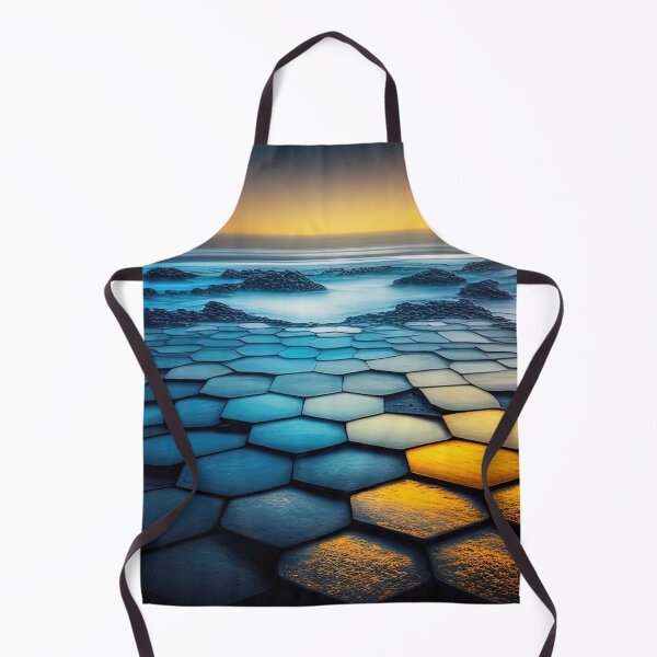 Item preview, Yellow blue dramatic lighting hexagon landscape designed and sold by RK - Shop.