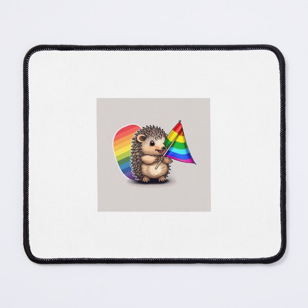 Item preview, A smiling hedgehog holding pride flag designed and sold by pramodsarraf.