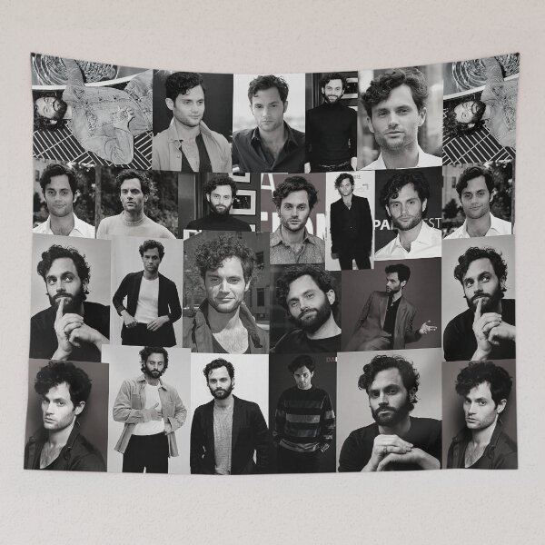 Item preview, Penn Badgley Joe Goldberg You Netflix Retro Aesthetic Square Black and White Collage - 6 designed and sold by creativille.