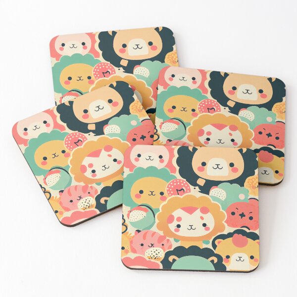 Item preview, Colorful cute Lions Pattern designed and sold by CutePatternsRB.